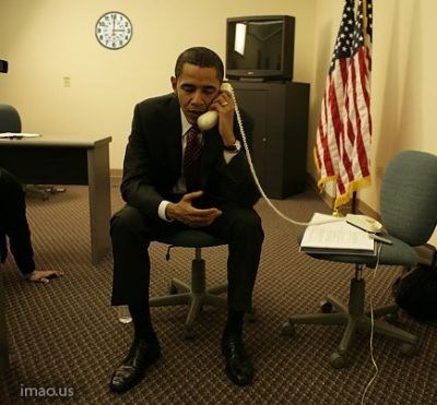 Obama On The Telephone