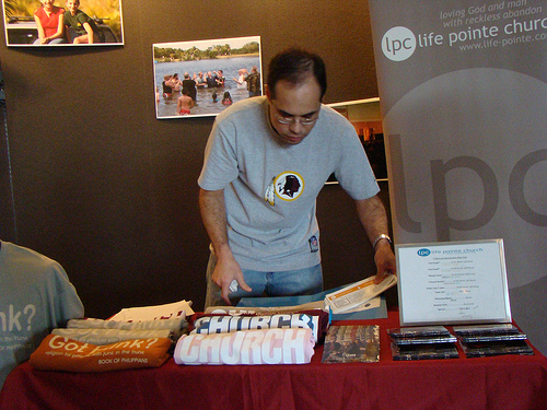 Me Working The Information Booth At Life Pointe Church